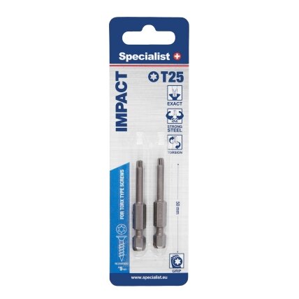 Specialist+ SPECIALIST+ antgalis TORX GRIP T25, 50mm, 2 vnt. 1 Specialist+ SPECIALIST+ antgalis TORX GRIP T25, 50mm, 2 vnt. 1