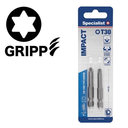 Specialist+ SPECIALIST+ antgalis TORX GRIP T30, 50mm, 2 vnt.