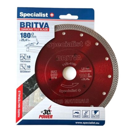 Specialist+ SPECIALIST+ deim. diskas BRITVA, 180x1,8x25,4 mm Specialist+ SPECIALIST+ deim. diskas BRITVA, 180x1,8x25,4 mm