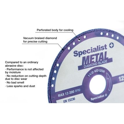 Specialist+ SPECIALIST+ deim. pj. diskas metalui 125x1.4x22.23 mm 1