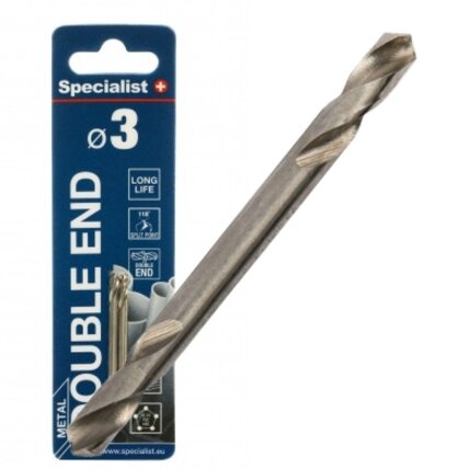 Specialist+ SPECIALIST+ dvip. metalo grąžtas HSS, 3 mm, 2 vnt. Specialist+ SPECIALIST+ dvip. metalo grąžtas HSS, 3 mm, 2 vnt.