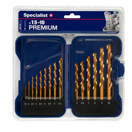 Specialist+ SPECIALIST+ grąžtų rinkinys TITANIUM, 1.5-10 mm, 15 vnt. 2 Specialist+ SPECIALIST+ grąžtų rinkinys TITANIUM, 1.5-10 mm, 15 vnt. 2