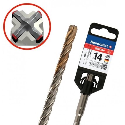 Specialist+ SPECIALIST+ keturg. grąžtas QUATTRO, 14/210x260 mm Specialist+ SPECIALIST+ keturg. grąžtas QUATTRO, 14/210x260 mm