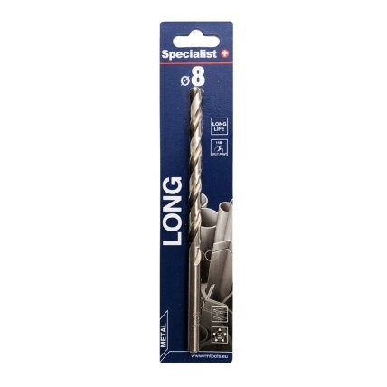 Specialist+ SPECIALIST+ metalo grąžtas LONG DIN340, 8 x 105 mm Specialist+ SPECIALIST+ metalo grąžtas LONG DIN340, 8 x 105 mm