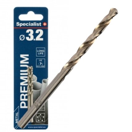 Specialist+ SPECIALIST+ metalo grąžtas PREMIUM, 3.2mm, 2 vnt. Specialist+ SPECIALIST+ metalo grąžtas PREMIUM, 3.2mm, 2 vnt.