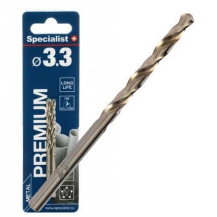 Specialist+ SPECIALIST+ metalo grąžtas PREMIUM, 3.3mm, 2 vnt. Specialist+ SPECIALIST+ metalo grąžtas PREMIUM, 3.3mm, 2 vnt.