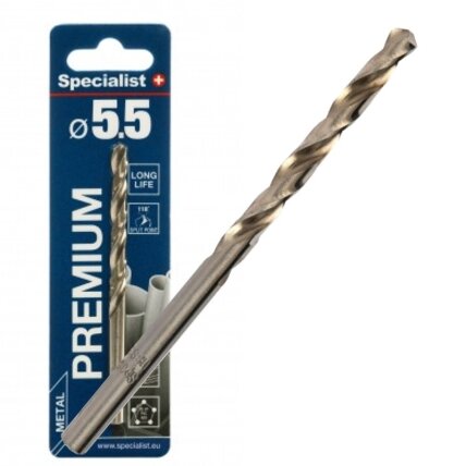 Specialist+ SPECIALIST+ metalo grąžtas PREMIUM, 5.5 mm Specialist+ SPECIALIST+ metalo grąžtas PREMIUM, 5.5 mm