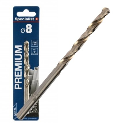 Specialist+ SPECIALIST+ metalo grąžtas PREMIUM, 8 mm Specialist+ SPECIALIST+ metalo grąžtas PREMIUM, 8 mm