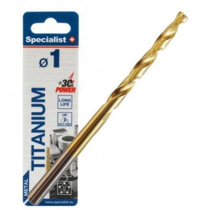 Specialist+ SPECIALIST+ metalo grąžtas TITAN, 1 mm, 2 vnt. Specialist+ SPECIALIST+ metalo grąžtas TITAN, 1 mm, 2 vnt.