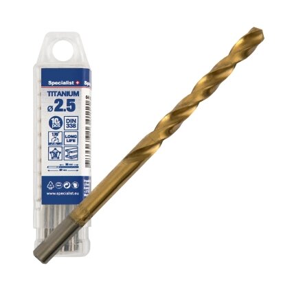 Specialist+ SPECIALIST+ metalo grąžtas TITAN, 2.5 mm, 10 vnt. Specialist+ SPECIALIST+ metalo grąžtas TITAN, 2.5 mm, 10 vnt.