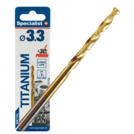 Specialist+ SPECIALIST+ metalo grąžtas TITAN, 3.3 mm