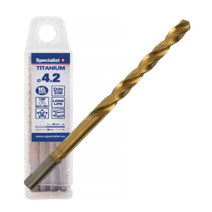 Specialist+ SPECIALIST+ metalo grąžtas TITAN, 4.2 mm, 10 vnt.