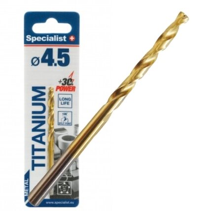 Specialist+ SPECIALIST+ metalo grąžtas TITAN, 4.5 mm
