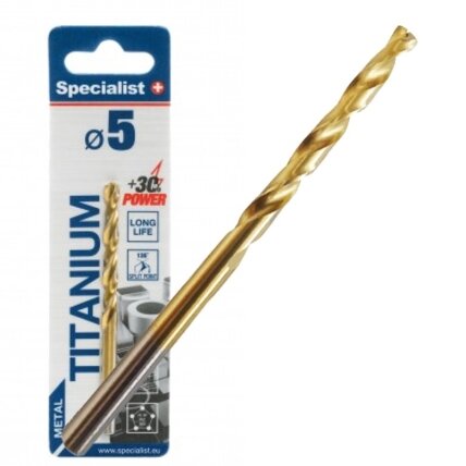 Specialist+ SPECIALIST+ metalo grąžtas TITAN, 5 mm