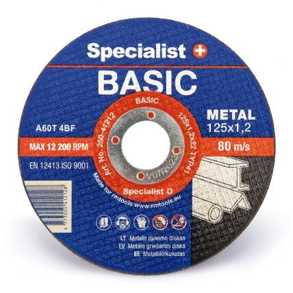 Specialist+ SPECIALIST+ metalo pj. diskas BASIC, 125x1.2x22 mm Specialist+ SPECIALIST+ metalo pj. diskas BASIC, 125x1.2x22 mm