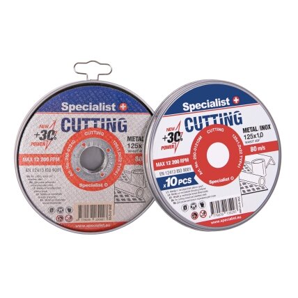Specialist+ SPECIALIST+ metalo pj.diskas CUTTING, 125x1x22 mm 10 vnt. metal. d 4 Specialist+ SPECIALIST+ metalo pj.diskas CUTTING, 125x1x22 mm 10 vnt. metal. d 4