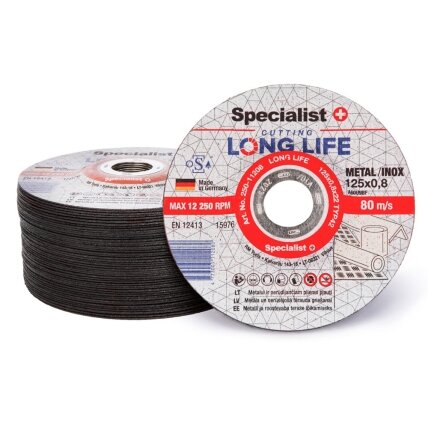 Specialist+ SPECIALIST+ metalo pj.diskas LONG LIFE, 125x0.8x22 mm 3 Specialist+ SPECIALIST+ metalo pj.diskas LONG LIFE, 125x0.8x22 mm 3
