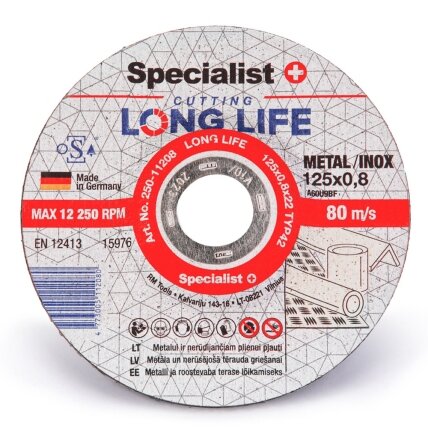 Specialist+ SPECIALIST+ metalo pj.diskas LONG LIFE, 125x0.8x22 mm 4 Specialist+ SPECIALIST+ metalo pj.diskas LONG LIFE, 125x0.8x22 mm 4