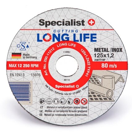 Specialist+ SPECIALIST+ metalo pj.diskas LONG LIFE, 125x1.2x22 mm