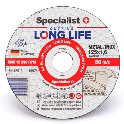 Specialist+ SPECIALIST+ metalo pj.diskas LONG LIFE, 125x1.6x22 mm 4