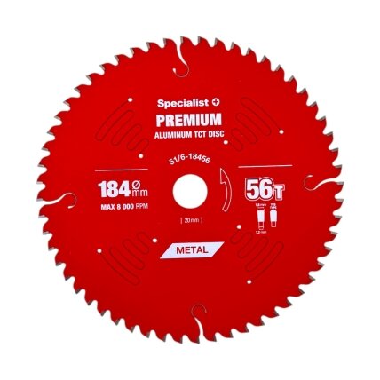Specialist+ SPECIALIST+ pjovimo diskas Aluminium 184x56Tx20/16mm Specialist+ SPECIALIST+ pjovimo diskas Aluminium 184x56Tx20/16mm