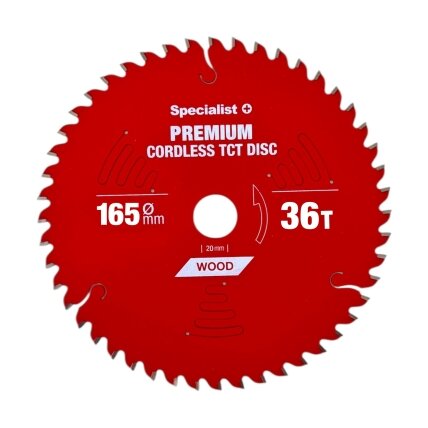 Specialist+ SPECIALIST+ pjovimo diskas Cordless 165x36Tx20mm Specialist+ SPECIALIST+ pjovimo diskas Cordless 165x36Tx20mm