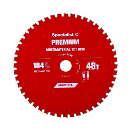 Specialist+ SPECIALIST+ pjovimo diskas Multimaterial 184x48Tx20/16mm Specialist+ SPECIALIST+ pjovimo diskas Multimaterial 184x48Tx20/16mm