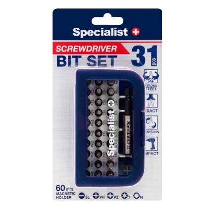 Specialist+ SPECIALIST+ sukimo antgalių rinkinys, 31 vnt. 2