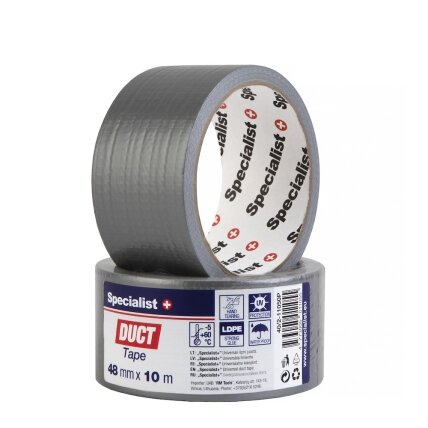 Specialist+ SPECIALIST+ univ. lipni juosta, 48 mm x 10 m, pilka Specialist+ SPECIALIST+ univ. lipni juosta, 48 mm x 10 m, pilka