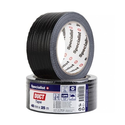 Specialist+ SPECIALIST+ univ. lipni juosta, 48 mm x 25 m, juoda Specialist+ SPECIALIST+ univ. lipni juosta, 48 mm x 25 m, juoda