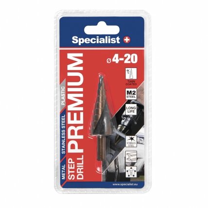 Specialist+ SPECIALIST+ žingsninis grąžtas PREMIUM, ⌀4-20 5 Specialist+ SPECIALIST+ žingsninis grąžtas PREMIUM, ⌀4-20 5
