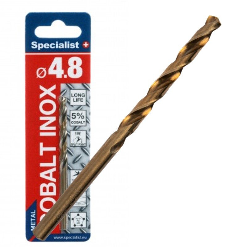 Specialist+ SPECIALIST+ metalo grąžtas COBALT, 4.8 mm