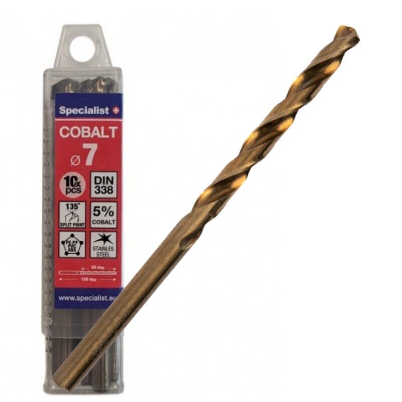 Specialist+ SPECIALIST+ metalo grąžtas COBALT, 7 mm, 10 vnt.