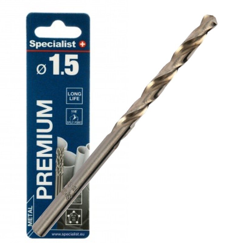 Specialist+ SPECIALIST+ metalo grąžtas PREMIUM, 1.5mm, 3vnt.