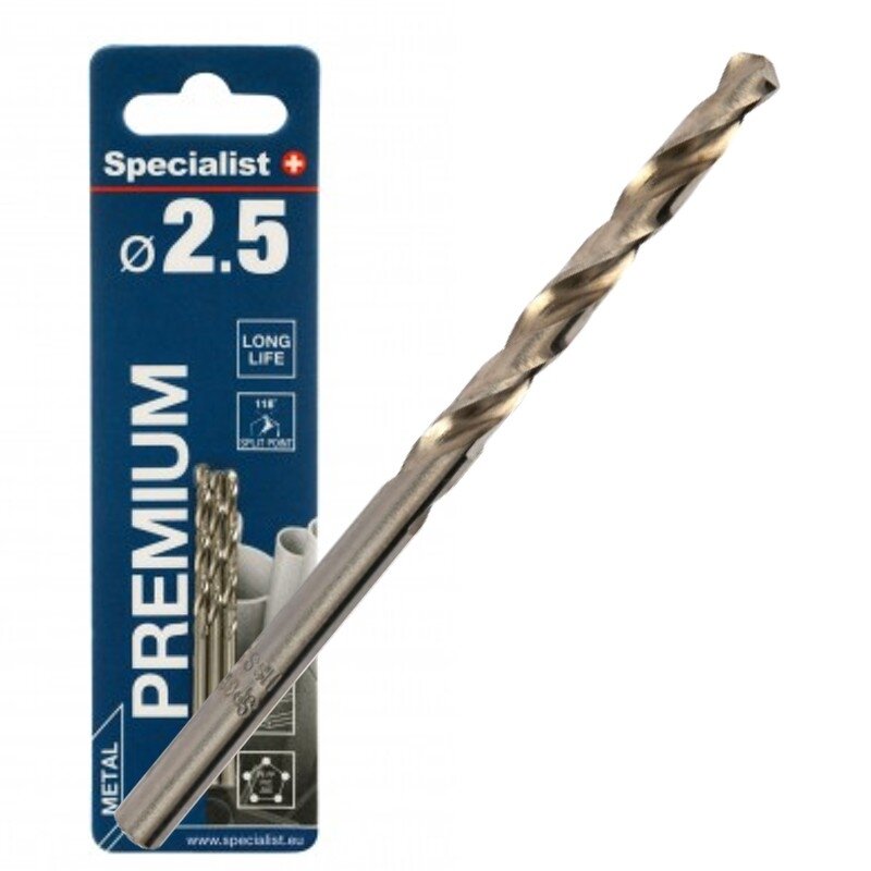 Specialist+ SPECIALIST+ metalo grąžtas PREMIUM, 2.5mm, 3 vnt. Specialist+ SPECIALIST+ metalo grąžtas PREMIUM, 2.5mm, 3 vnt.