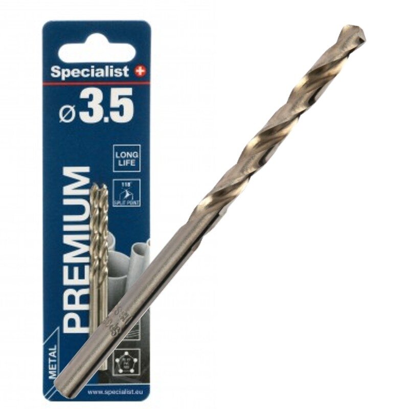 Specialist+ SPECIALIST+ metalo grąžtas PREMIUM, 3.5mm, 2 vnt. Specialist+ SPECIALIST+ metalo grąžtas PREMIUM, 3.5mm, 2 vnt.