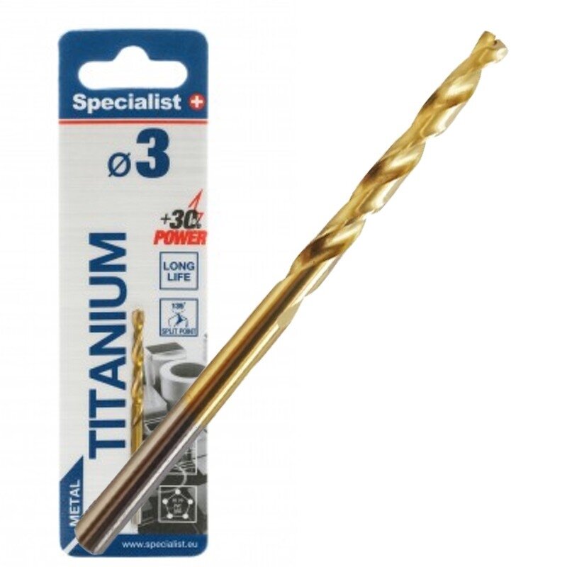 Specialist+ SPECIALIST+ metalo grąžtas TITAN, 3 mm Specialist+ SPECIALIST+ metalo grąžtas TITAN, 3 mm