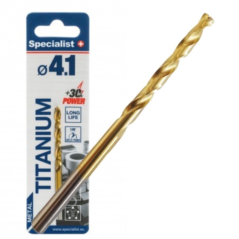 Specialist+ SPECIALIST+ metalo grąžtas TITAN, 4.1 mm Specialist+ SPECIALIST+ metalo grąžtas TITAN, 4.1 mm
