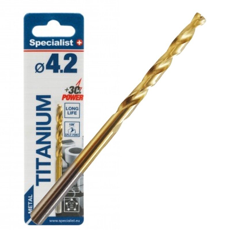 Specialist+ SPECIALIST+ metalo grąžtas TITAN, 4.2 mm Specialist+ SPECIALIST+ metalo grąžtas TITAN, 4.2 mm