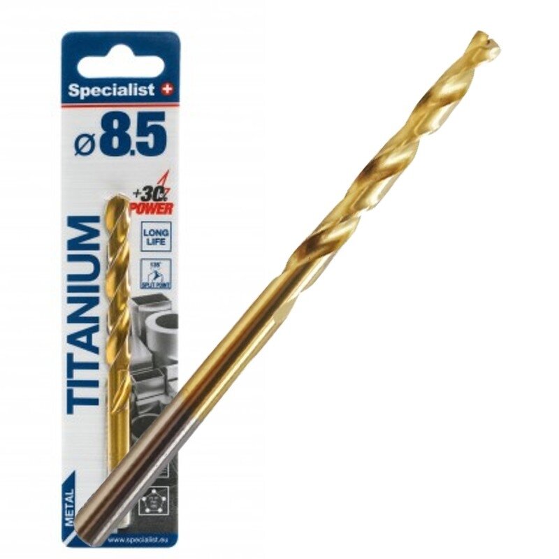 Specialist+ SPECIALIST+ metalo grąžtas TITAN, 8.5 mm