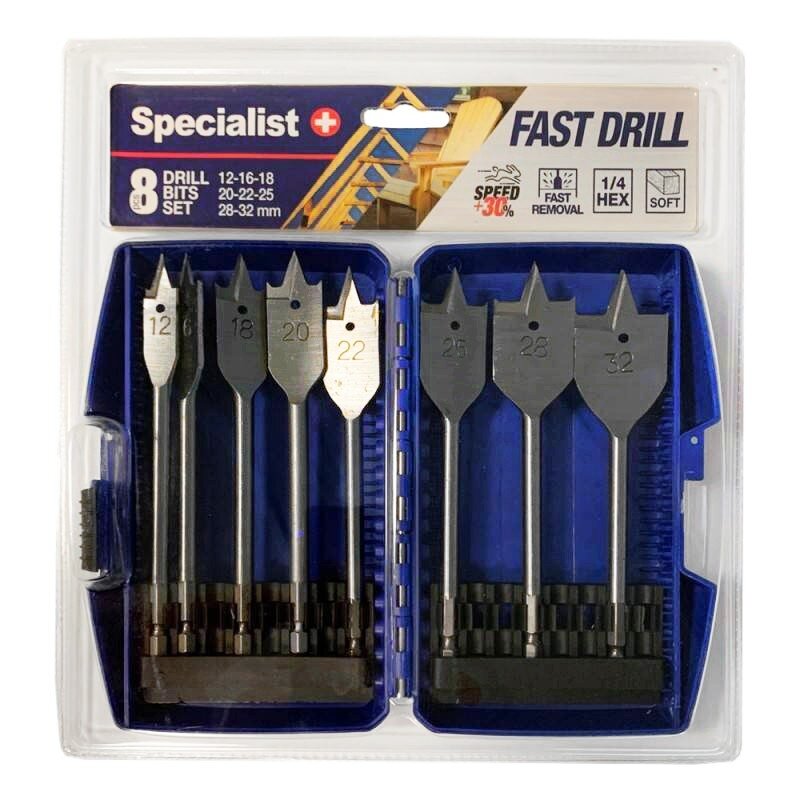 Specialist+ SPECIALIST+ plunksninių grąžtų rinkinys, 8 vnt. Specialist+ SPECIALIST+ plunksninių grąžtų rinkinys, 8 vnt.