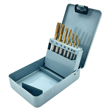 Sriegiklių rinkinys M3-M12 HSS M35 su TiN danga (7vnt)