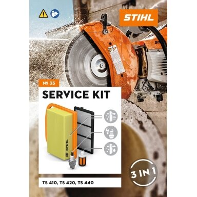 Stihl Rinkinys serviso Nr. 35 - Filtras oro + priešfiltris +žvakė-14mm + filtras kuro (TS410,420,440)