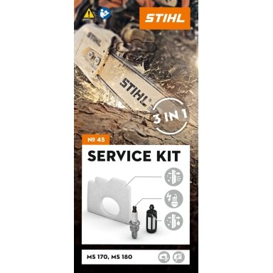 Stihl Rinkinys serviso Nr. 45 - Filtras oro + žvakė-10mm + filtras kuro (MS170 2-MIX, MS 180 2-MIX)