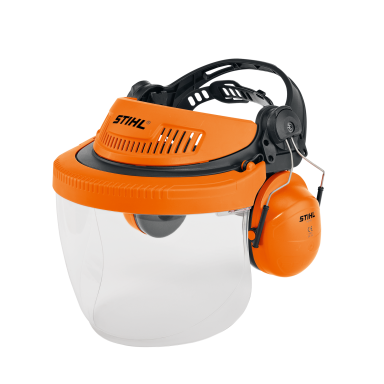 Stihl Skydelis veido apsaugai su ausinėmis ir kaktos nuo saulės apsauga