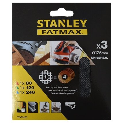 Stanley Šlif. tinklelių rink. VELCRO 125 mm 1