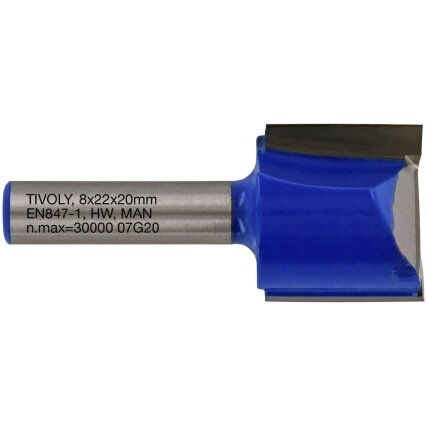 Straight slot cutter, 22x8 mm, 8mm shank Straight slot cutter, 22x8 mm, 8mm shank