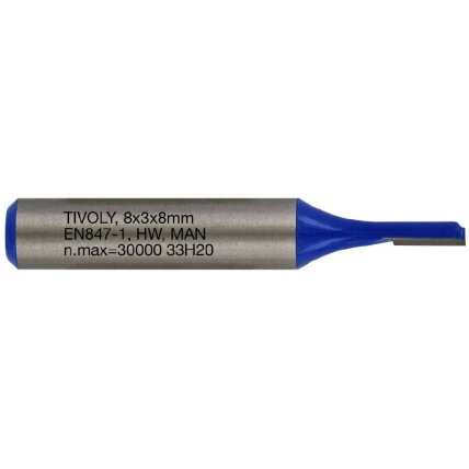 Straight slot cutter, 3x8 mm, 8mm shank Straight slot cutter, 3x8 mm, 8mm shank