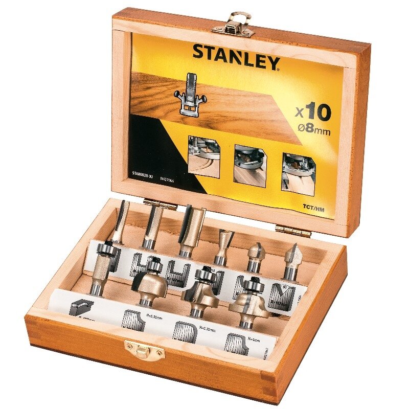 Stanley Frezų rinkinys TCT 10 PCE SET 8mm Stanley Frezų rinkinys TCT 10 PCE SET 8mm