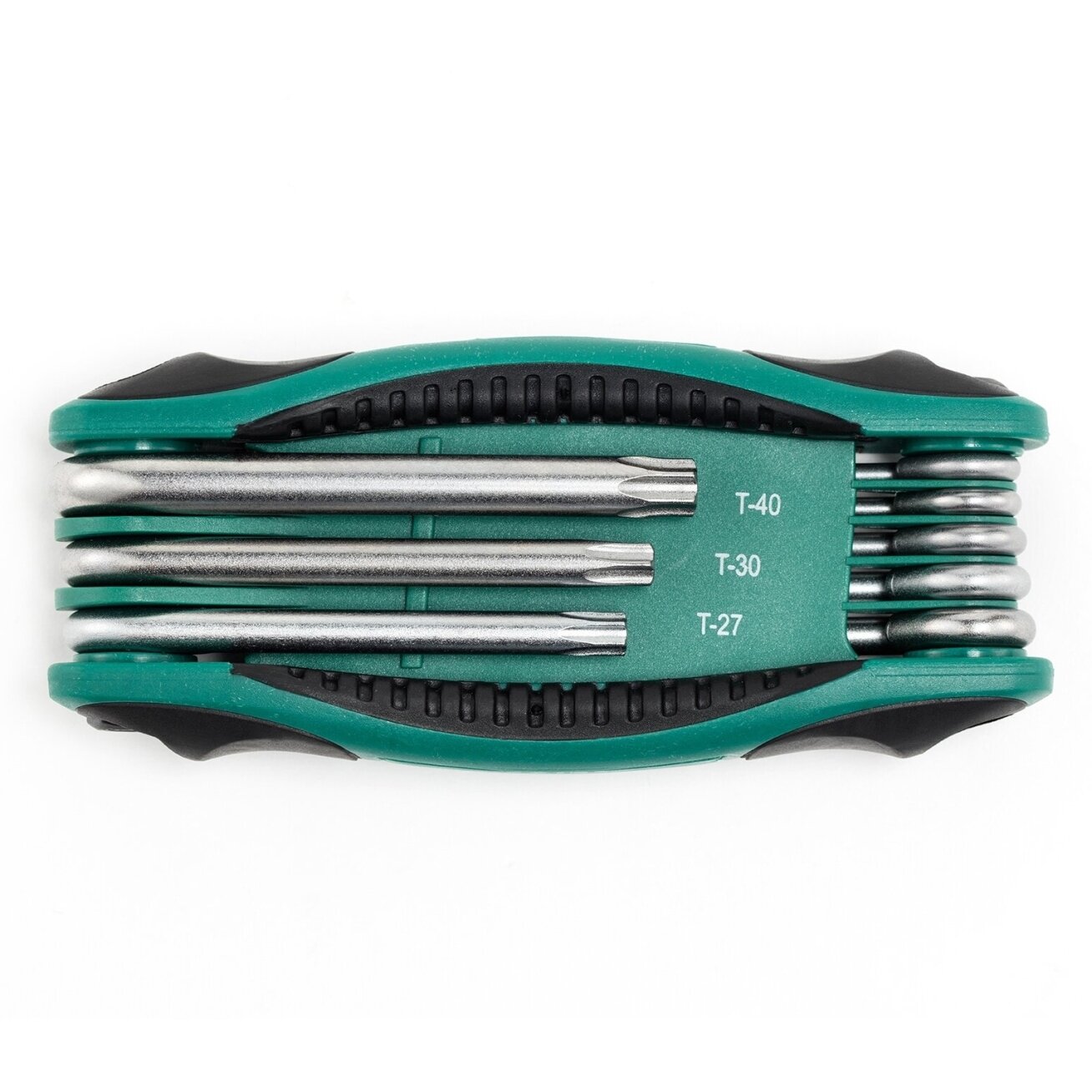 Sulankstomų TORX raktų rinkinys 8vnt. (TT9-T40) su kiauryme 1 Sulankstomų TORX raktų rinkinys 8vnt. (TT9-T40) su kiauryme 1